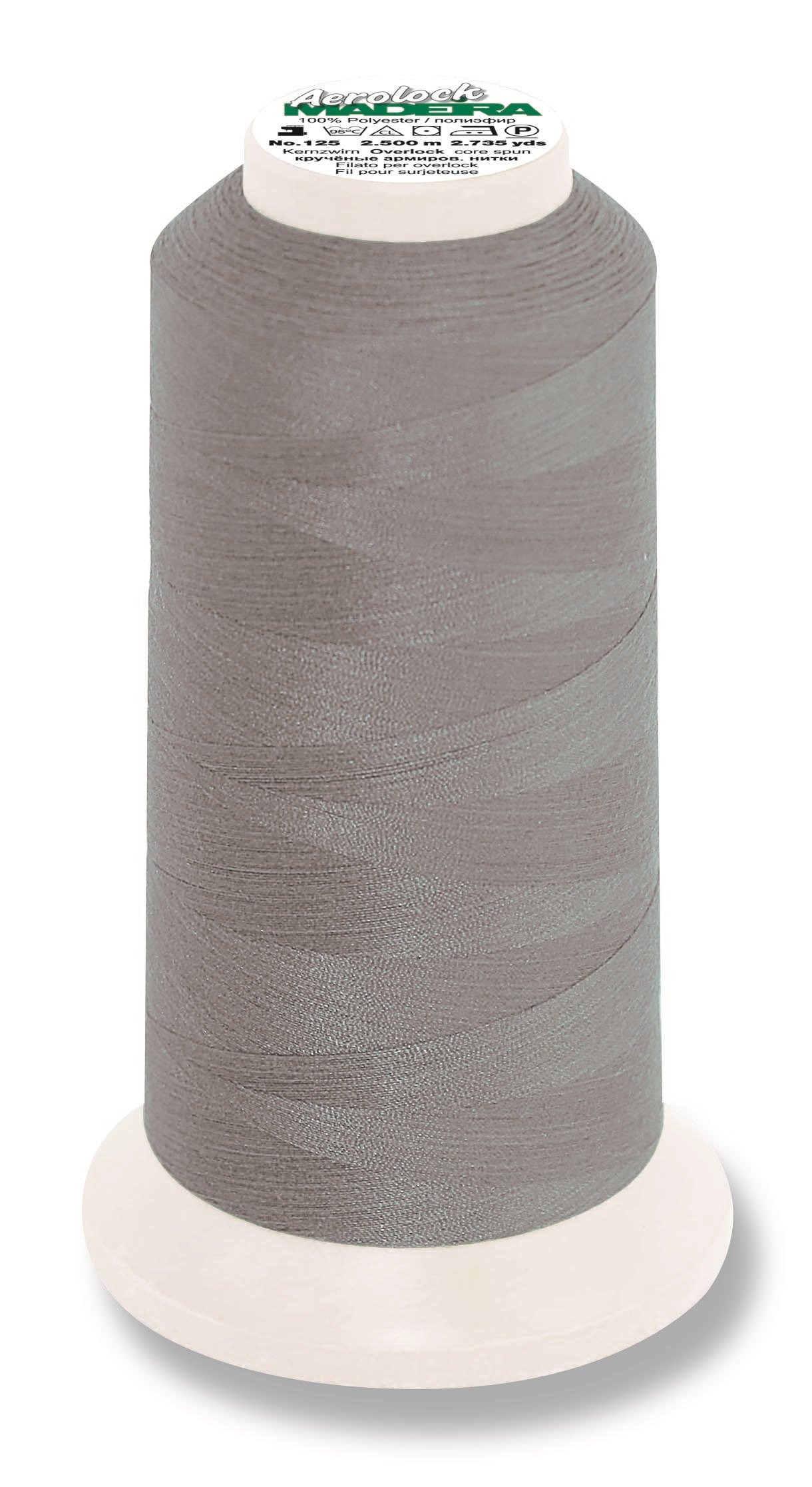 Madeira M9128-8111 Polyester Overlock Thread, 8111 Grey, 2500 m