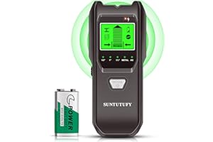 SUNTUTUFY Stud Finder Wall Scanner - 5 in 1 Electronic Stud Detector with Upgraded Smart Sensor, Audio Alarm and HD LCD Display for the Center and Edge of Wood, AC Wire, Metal and Studs Detection(Light Black)