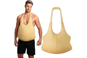 Mainfini Santa Belly Costume Christmas Fat Stomach Funny Adult Unisex Stuffer One Size Costume