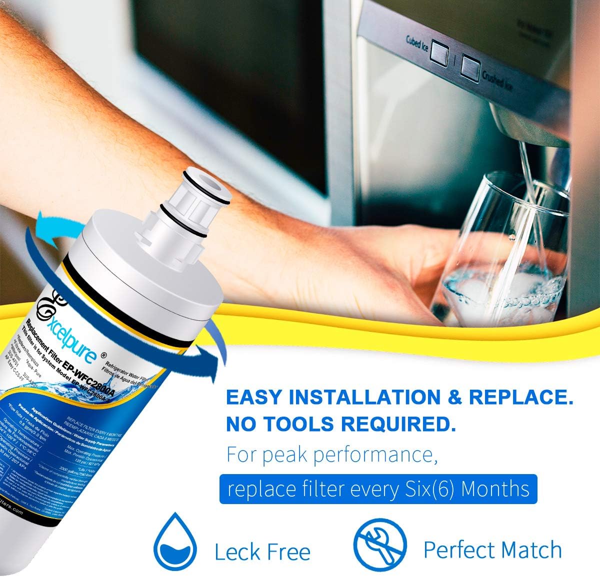 EXCELPURE 3US-AF01 Under Sink Water Filter, Replacement for Filtrete Standard 3US-AF01, 3US-AS01,Whirlpool WHCF-SRC, WHCF-SUFC, WHCF-SUF(3 PACK): Home Improvement