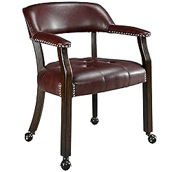 LEEMTORIG Dining Chairs with Casters and Arm, Large