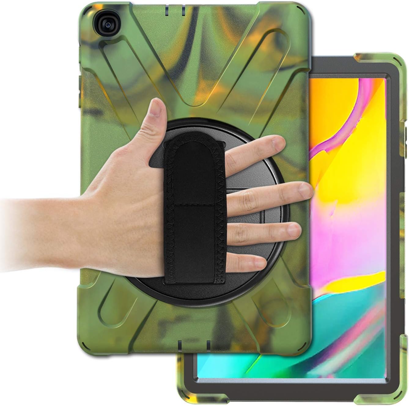 Gerutek for Galaxy Tab a Case 10.1 2019 SM-T510/T515 Heavy Duty Protection Shockproof 2019 Replease 10.1 Protection Cover with Stand