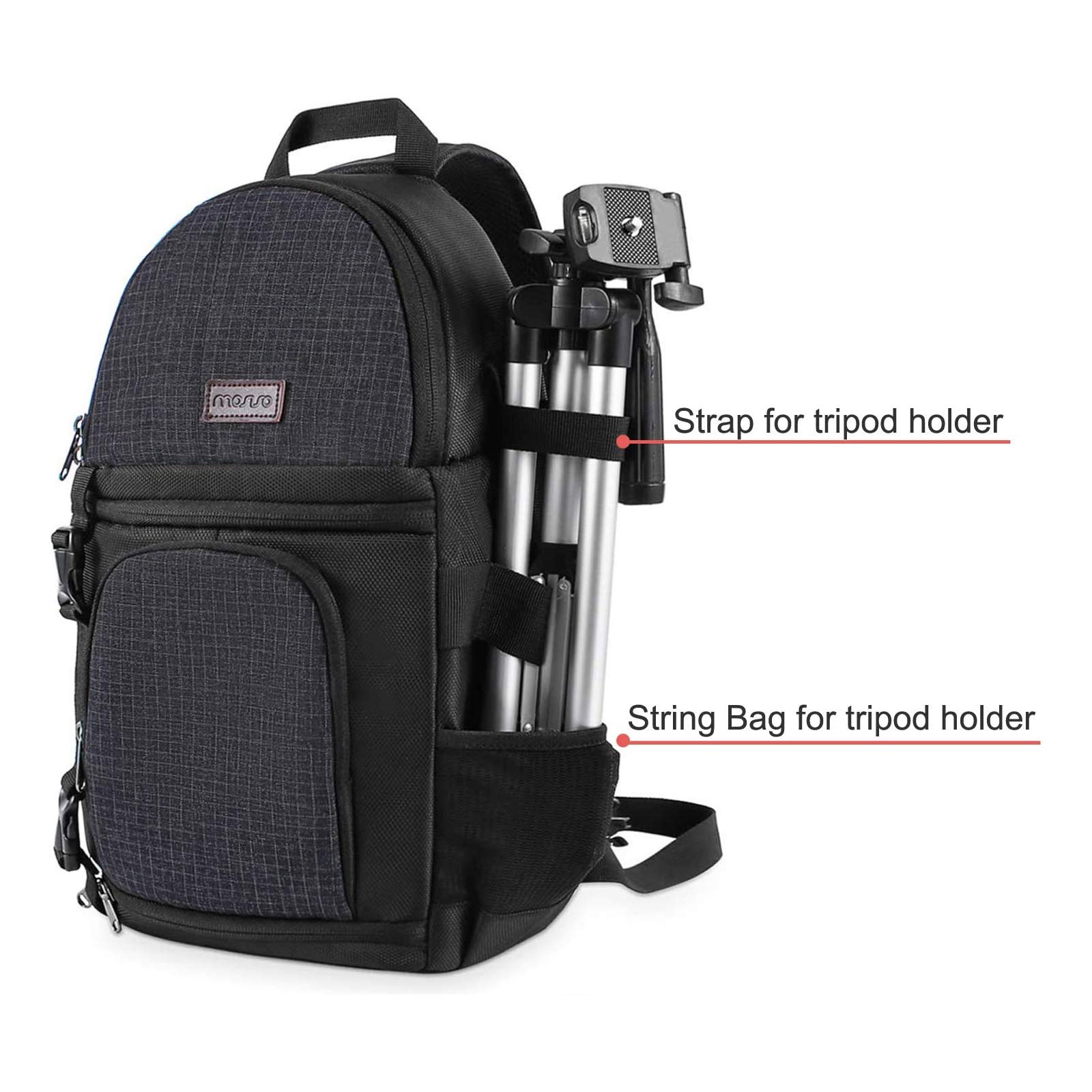MOSISO Camera Sling Bag, DSLR/SLR/Mirrorless Camera Backpack Case Shockproof Photography Backpack with Tripod Holder & Removable Modular Inserts Compatible with Canon/Nikon/Sony/Fuji