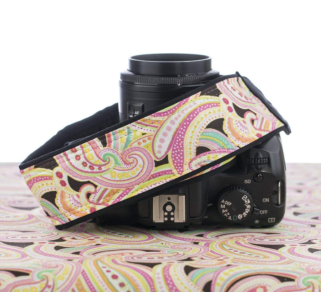 Camera Strap, Pink Paisley Handmade