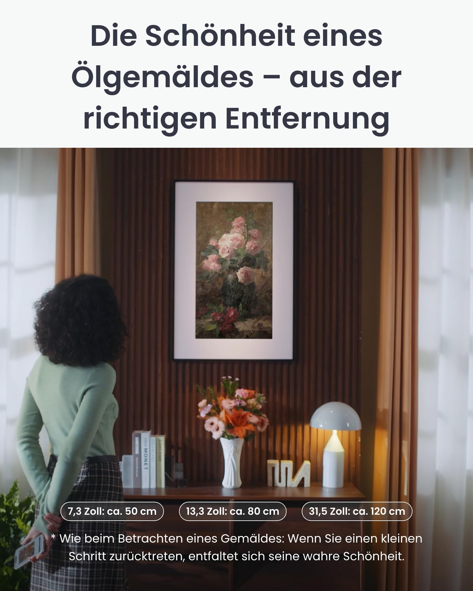 SwitchBot KI Art Frame 13.3'', Kabellos Digitaler Bilderrahmen, Elektronisch-Ink-Bilderrahmen, Extrem Lange Akkulaufzeit, Tisch und Wandmontage, Alexa Kompatibel, KI-Generierte Kunst 6