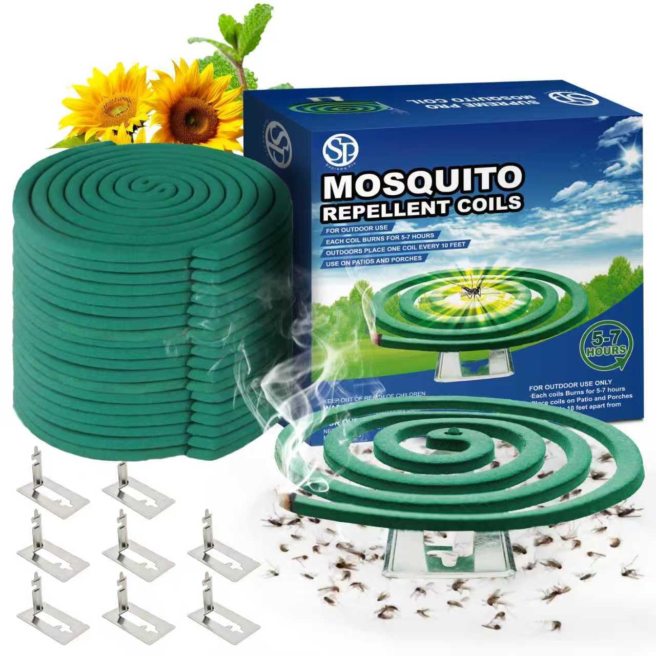 Photo 1 of Mosquito Repellent Coils - Outdoor Use Reaches Up to 10 feet - Each Coil Burns for 5-7 Hours (Four in Each Pack Contains Total 16 coils & 8 Coil Stands)