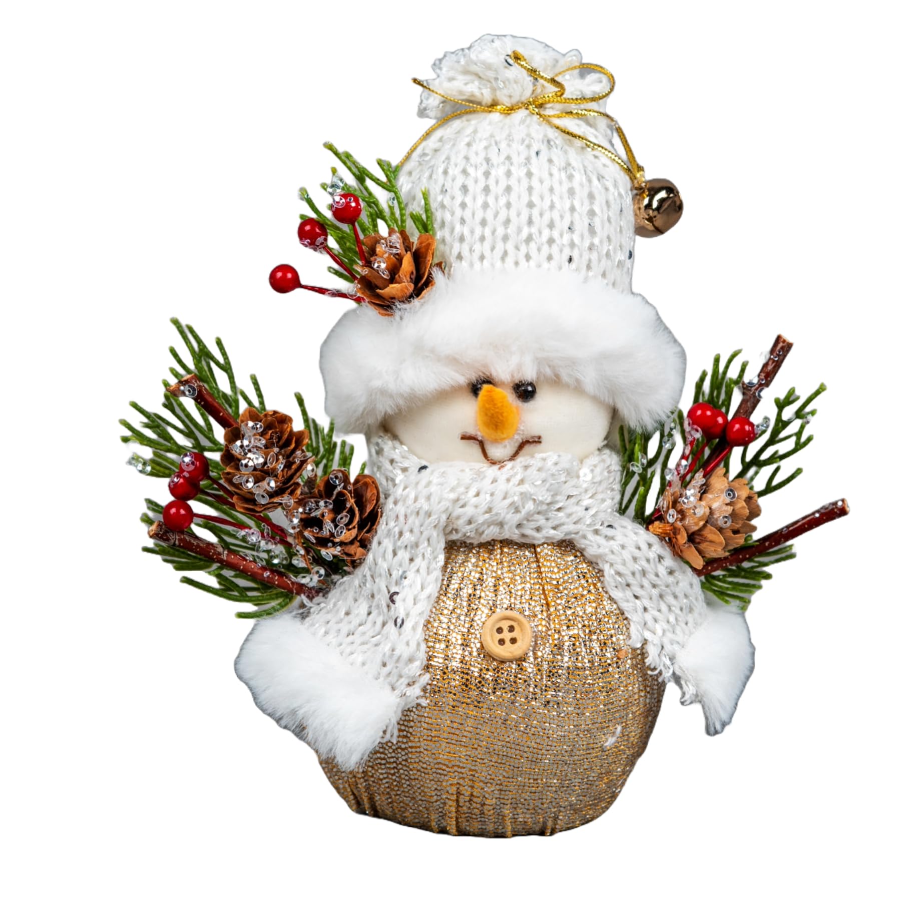 SHATCHI 19cm Snowman Figure Christmas Tabletop Centrepiece Showpieces Home Art & Craft Xmas Party Window Décor