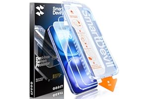 SMARTDEVIL 2 Pack for iPhone 16 Screen Protector, 9H+ Aluminosilicate Glass, HD Clarity, Bubble-Free Installation with Dust-F