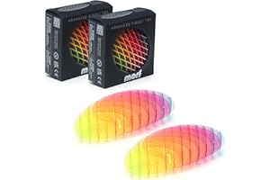 Morf Fidget Worm Toy 2 Pack - Flexible 3D Sensory Slug Toy for Kids, Teens, and Adults – Quiet, Stress and Anxiety Relief, Focus - for Play, Office, School, Work Gifts (Rainbow, Small, 2 Pack)