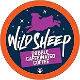 Wild Sheep High Caffeine (Double Caffeinated) Coffee Pods, Compatible with Keurig K-Cup Brewers, Extra Caffeine in Recyclable Cups, 40 Count