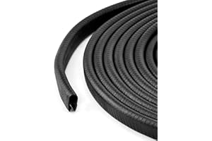 QWORK 30 Feet EPDM Rubber Edge Trim Seal Strip, Fits Edge 1/16" to 1/8"