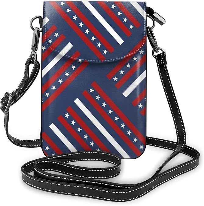 Risating Pouch Umhängetasche Geldbörse – Patriotisches Rot Weiß Handy
