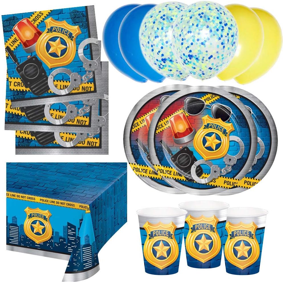 Police Party Party Tableware Essential Pack (16 People)