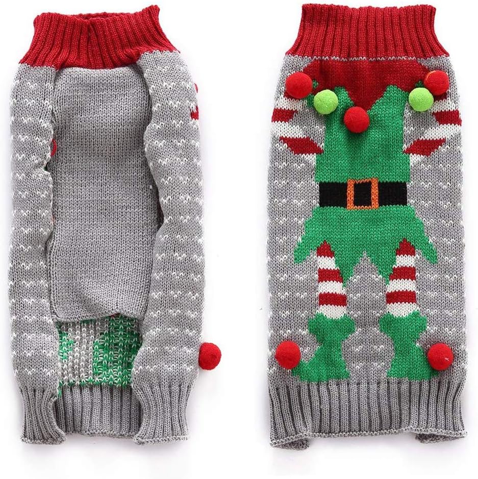 DELIFUR Dog Clown Winter Sweater - Ugly Elf Pet Jumper for Dog and Cat - Christmas Holiday and Party (Clown, 2XL) - Image 4