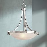 Possini Euro Design Deco Brushed Nickel Pendant Chandelier 21 1/2" Wide Modern Marbleized Glass Bowl 3-Light Fixture for Dini