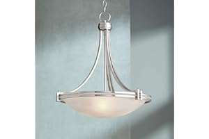 Possini Euro Design Deco Brushed Nickel Pendant Chandelier 21 1/2" Wide Modern Marbleized Glass Bowl 3-Light Fixture for Dining Room House Foyer Entryway Kitchen Bedroom Living Room High Ceilings