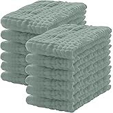 Lovely Care 12 Pack Muslin Burp Cloths 100% Cotton Muslin Cloths Large 20''x10'' Extra Soft and Absorbent Baby Burping Cloth - Green