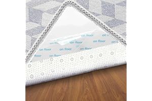 Sayenz 4 Pcs Grippers, Non Slip Rug Pads for Hardwood Floors and Tiles, Reusable and Washable Tape for Area Rugs, Dual Sided Adhesive Gripper Keep Corners Flat (4, Triangle - White)