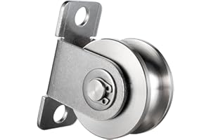 SHINICO 48mm Cable Pulley Wheel Wall Mount, Bearings Inside, Stainless Steel Rope Pulley for Pulley System, Sliding Gate 1Pcs