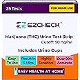 [25 Tests] EZCHECK® Highly Sensitive at Home Marijuana Drug Test Strip, THC Urine Drug Test, Easy Home Drug Test, 50 ng/ml - Fast Result in 5 mins - FSA/HSA Eligible