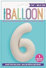 Unique Giant Foil Number 6 Balloon 86 cm Matte Nude view 2