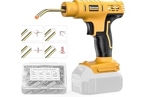 Cordless Plastic Welder Gun for Dewalt 20v Battery, Cerycose 120W Welding Machine Hot Stapler, 4 Types 400 Staples, Car Bumper Repair Kit For DIYers, Plastic Welding Kit for Most Plastic Repair