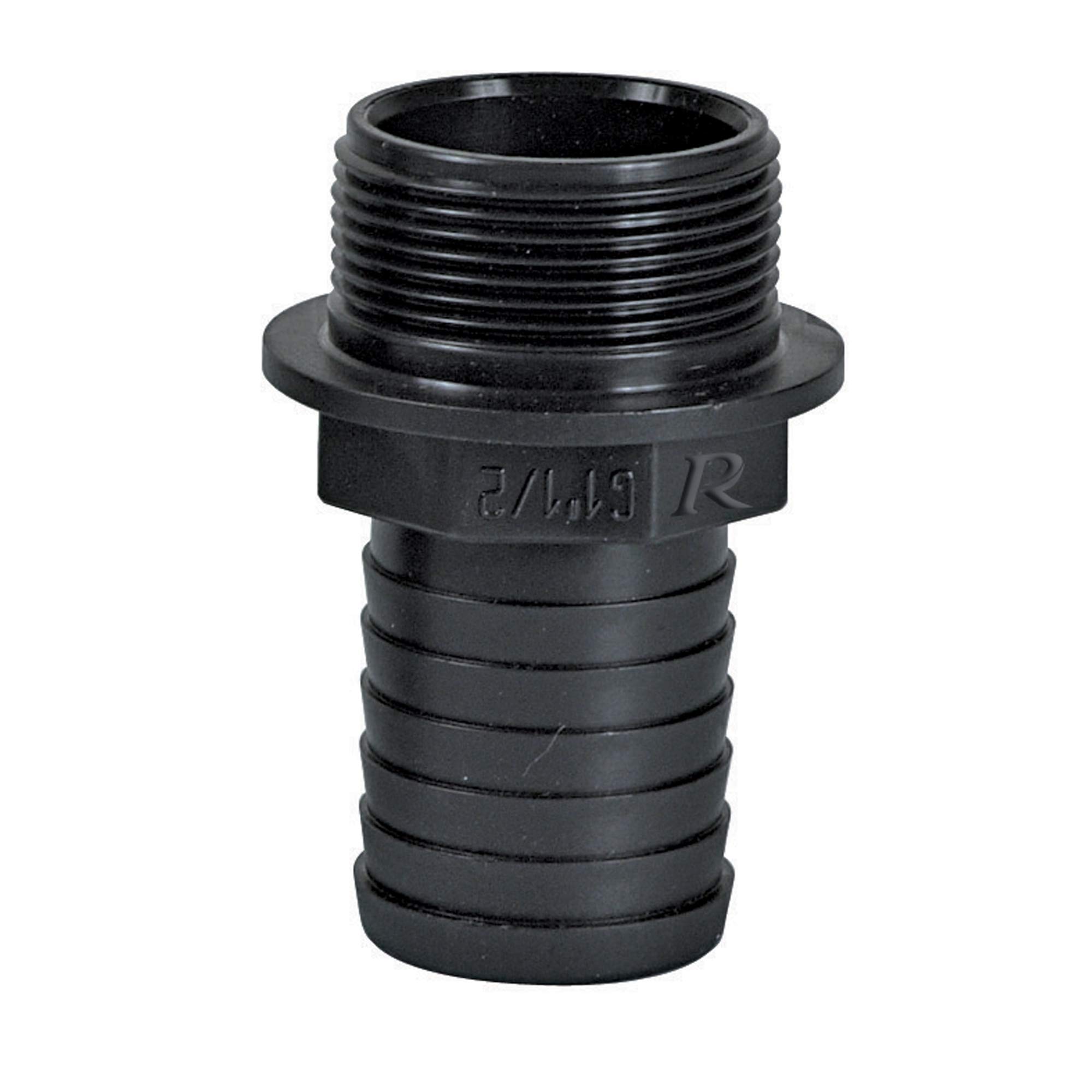 Ribiland PRRAC1MX19 Grooved Connector, Plastic, M, 1"/19, Black, 7x4x4 cm