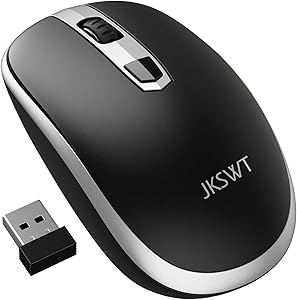 2.4G Wireless Mouse, JKSWT Portable Wireless Mouse, with 4 Buttons, 3 DPI Adjustable 800/1200/1600, Optical USB, for PC / Laptop / Mac / Windows