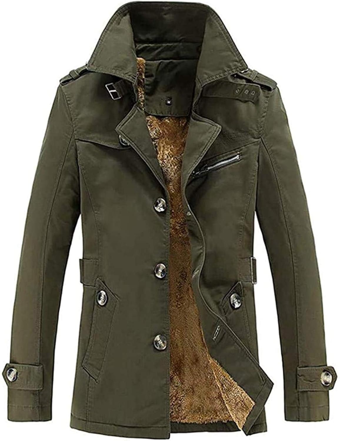 Cold Weather Fur Coats Men, Fleece Lined Warm Outwear Winter Jackets