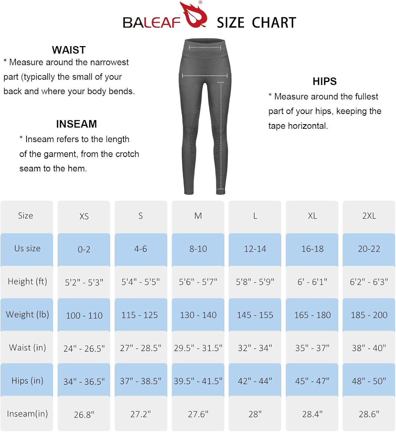BALEAF Women's Horse Riding Pants High Rise Breeches Equestrian Active Schooling Tights Knee Patch Grip Pocket UPF50+: Clothing