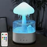 Rain Cloud Humidifier for Bedroom with Remote Control, Built-in Sound Speaker, Aromatherapy Water Drip Diffuser, LED Night Light &amp; Raindrop Sounds for Sleep and Relaxation