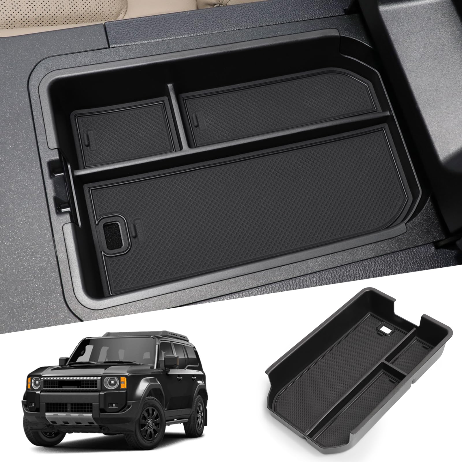 Photo 1 of smabee Center Console Organizer Compatible with Toyota Land Cruiser 250 Prado J250 LC250 2024 2025 Accessories Interior ABS Armrest Storage Box Tray Organizer Insert (Not Fit Cool Box)