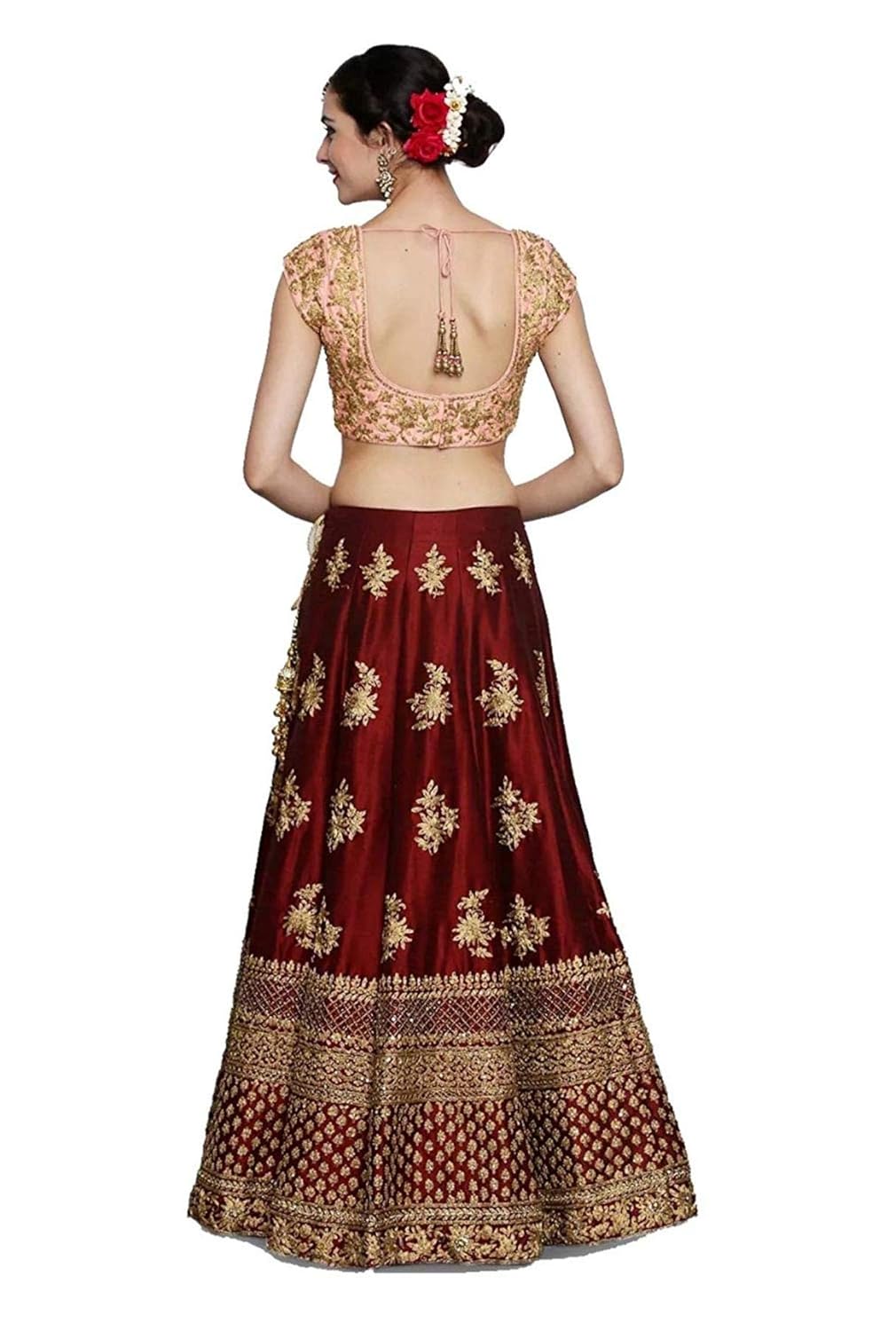 jeet fashion embroidered lehenga choli (red)