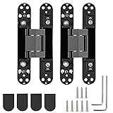 HBL' 2 Pack 7 Inch Black Hidden Door Hinges, Heavy