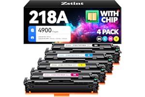 ZSTINT 218A Toner Cartridge 4-Pack High Yield with Chip Replacement for HP 218A 218X Toner Compatible with HP Color Laserjet Pro MFP 3301cdw 3301fdw 3301sdw 3201dw Printer W2180A Black Cyan Magenta Yellow