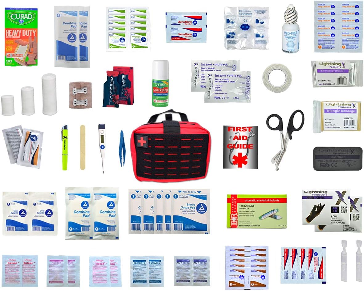 Lightning X Premium Rip-Away Individual First Aid Kit for Vehicle Head Rest - TAN: Health & Personal Care