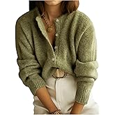 RoseSeek Women's Button Down Cardigan Long Sleeve Open Front Knit Sweater Fall Clothes