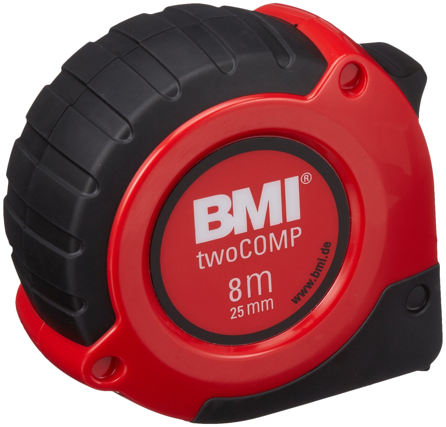 BMI 472841021 "TWO COMP" Pocket Measuring Tape, White/Black/Red, 8 m x 25 mm