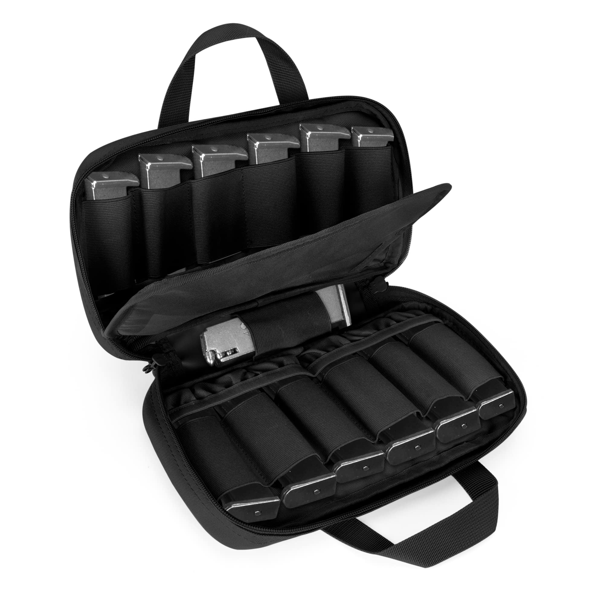 DSLEAF MOLLE Pistol Mag Pouch, Tactical Magazine Storage Bag Hold Up to 13 x Standard Single Double Stack Magazines for Medium and Large Guns (Patented Design)