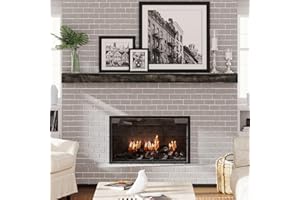 Weyderk Fireplace Mantel 72 Inches - Rustic Floating Shelves Handcrafted Solid with Invisible Heavy Duty Metal Bracket - Floating Fireplace Mantle - Faux Fireplace Mantel for Over Fireplace - Taupe