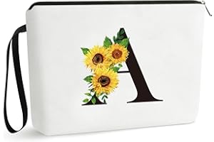 UAREHIBY A-Z Personalized Gifts for Women,Cosmetic Bag for women,Birthday Gifts for Best Friend with Cosmetic Bag,Bride Bridesmaid Gifts,Stuff For Girls Teacher Nurse(A)