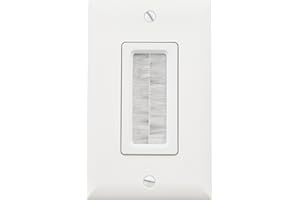 ON-Q Legrand - OnQ Cable Access Wall Plate, Recessed Wall Plate Hides Low Voltage Cables Behind the Wall, Cable Wall Plate for Multiple Cords, White, WP1014WHV1