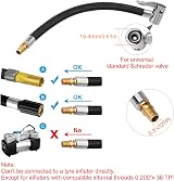 Yoicn Lth 30cm Tyre Pump Hose with Valve Adaptors Universal Schrader view 5