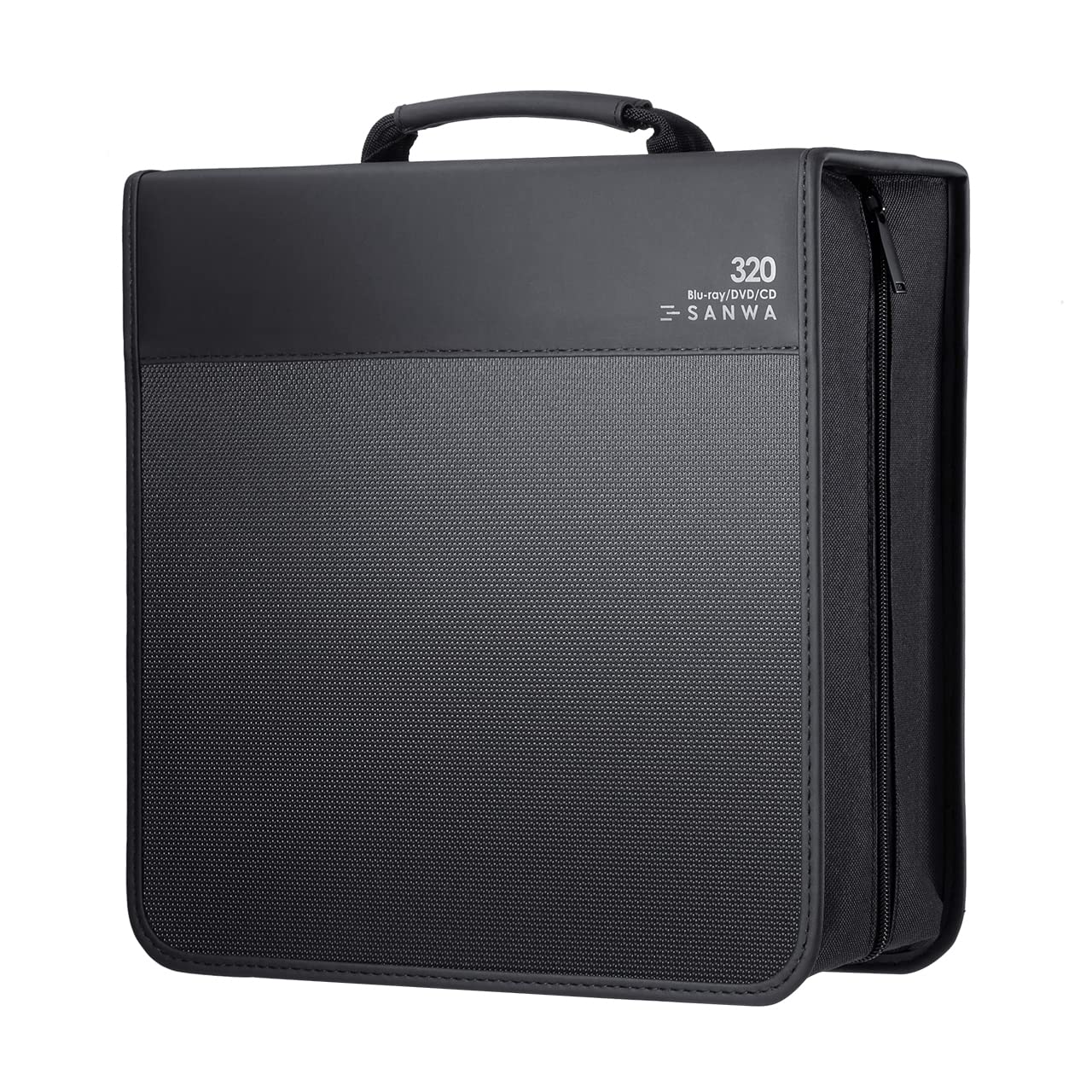 Photo 1 of SANWA 320 Capacity CD Case, Blu Ray Case Holder, Movie Music Media Disc Wallet, Hardshell DVD VCD Binder Storage Box, Portable Zipper, EVA Protective Sleeve with Handle, for Car, Home, Office, Black
