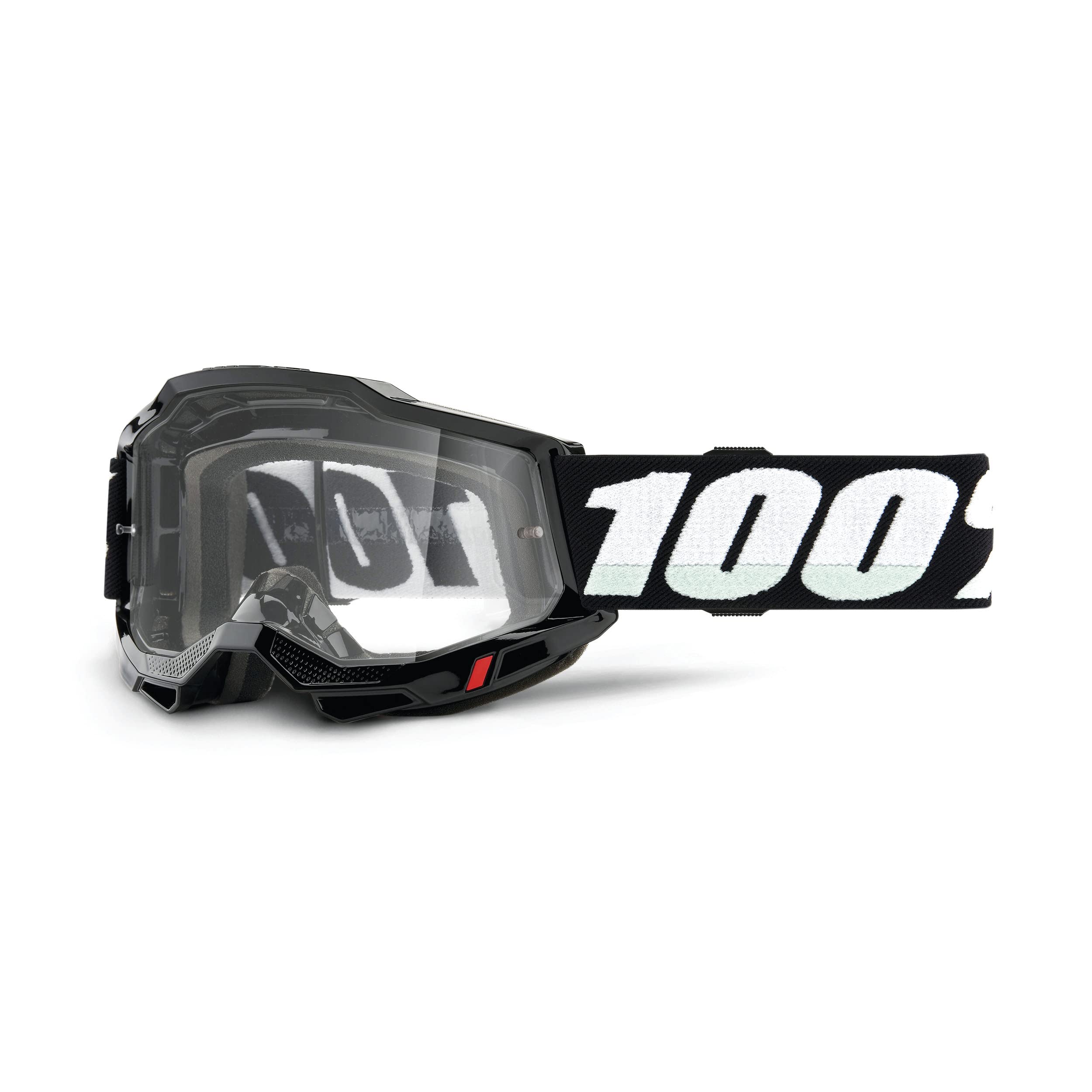 100% Accuri 2 Adult Motocross & Mountain Biking Goggles (Black - Clear Lens)