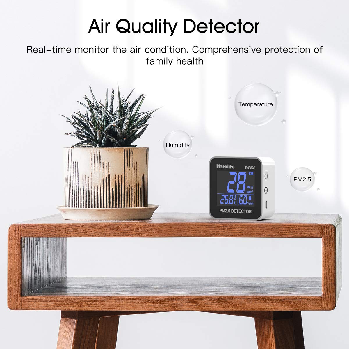 Indoor Air Quality Meters Professional Air Quality Monitor Handife Rechargeable Indoor Real time