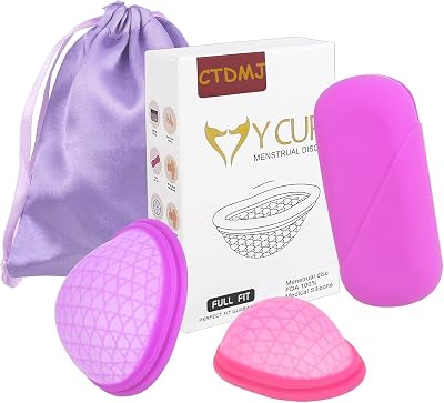 CTDMJ Menstrual Disc Set of 2 S & L, Reusable Silicone Period Cups
