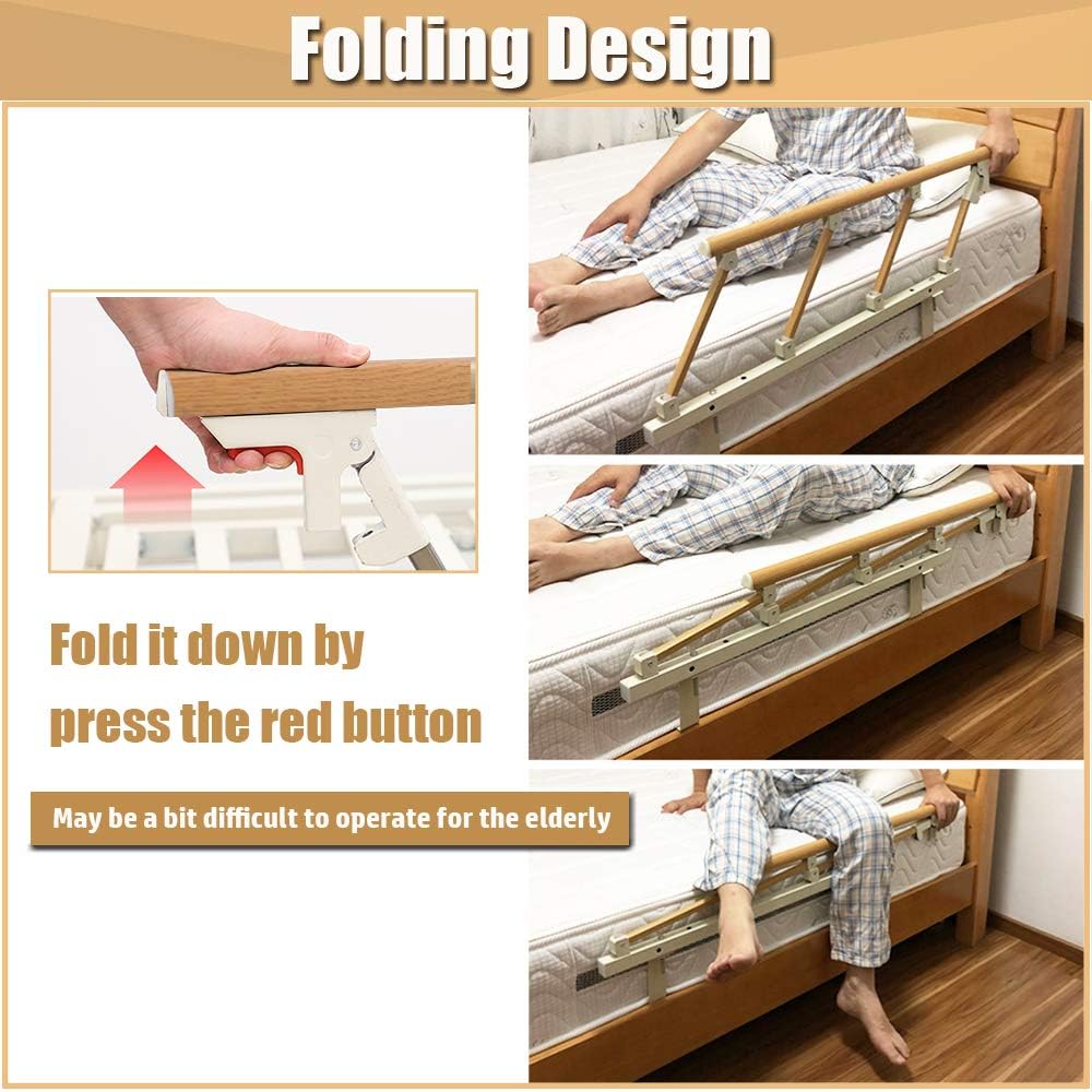 Bed Rails for Elderly Adults Portable Grab Bar Hand Rail Fold Down Assist Handle Bed Cane Medical Hospital Sides Rails Guard Home Care Handicap Safety Assistance Devices (47inch Long): Kitchen & Dining