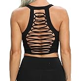 SEASUM Women's Longline Sport Bra Seamless Yoga Crop Top Medium-Low Support Workout Bra