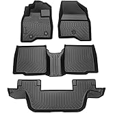 All Weather Rubber Car Floor Mats Compatible with 2011-2014 Ford Explorer Bench Seating,No Fit Bucket Seating TPE Rubber Full Set Includes 1st 2nd Row (for 2011-2014 Ford Explorer)
